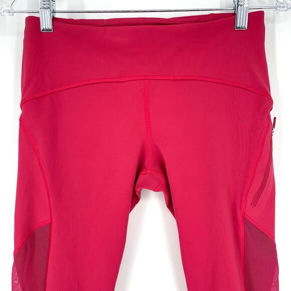 Lululemon Sun Runner Crop 17” Fuchsia Pink Luxtreme Size 6 - Picture 6 of 12
